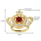 Red Jewel Crown Collar Brooch