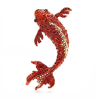 Red Rhinestone Koi Fish Brooch