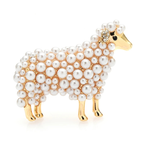 Pearl-Look Sheep Brooch