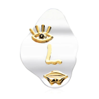 Abstract Silver and Gold Face Brooch