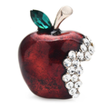 Red Enamel Jeweled Apple Brooch