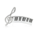 Treble Clef and Piano Keys Brooch