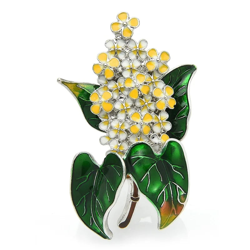 Enamel Lilac Blossom Brooch