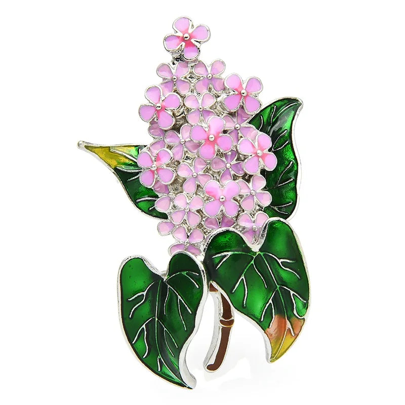 Enamel Lilac Blossom Brooch
