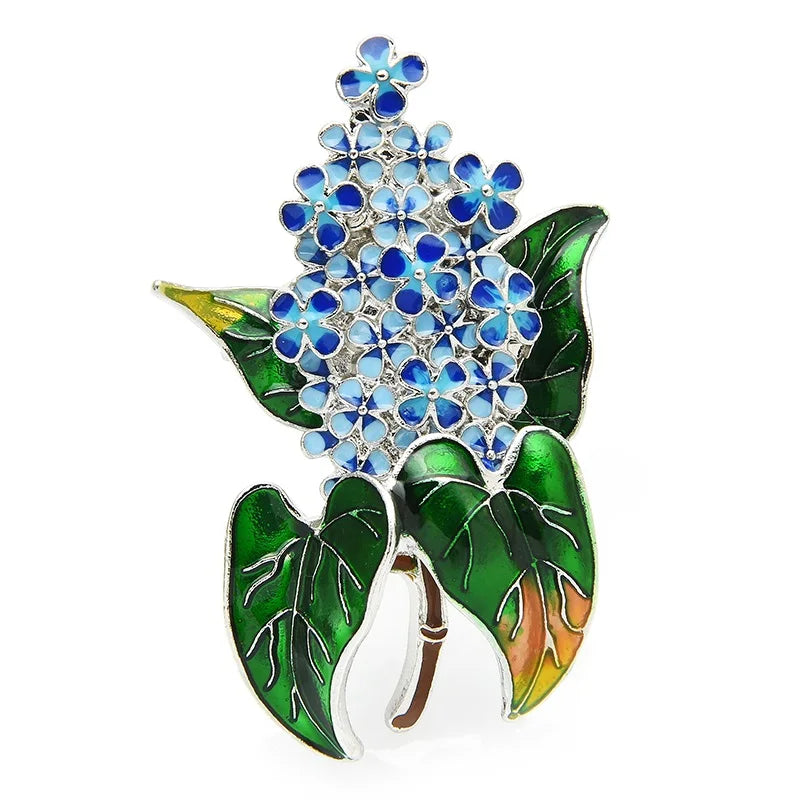 Enamel Lilac Blossom Brooch