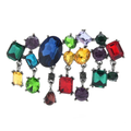 Multicolor Crystal-Look Fringe Brooch