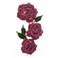 Jeweled Three Rose Branch Brooch