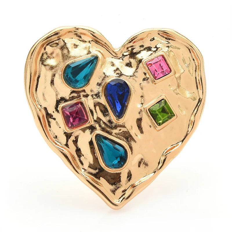 Colorful Jewel Enamel Heart Brooch