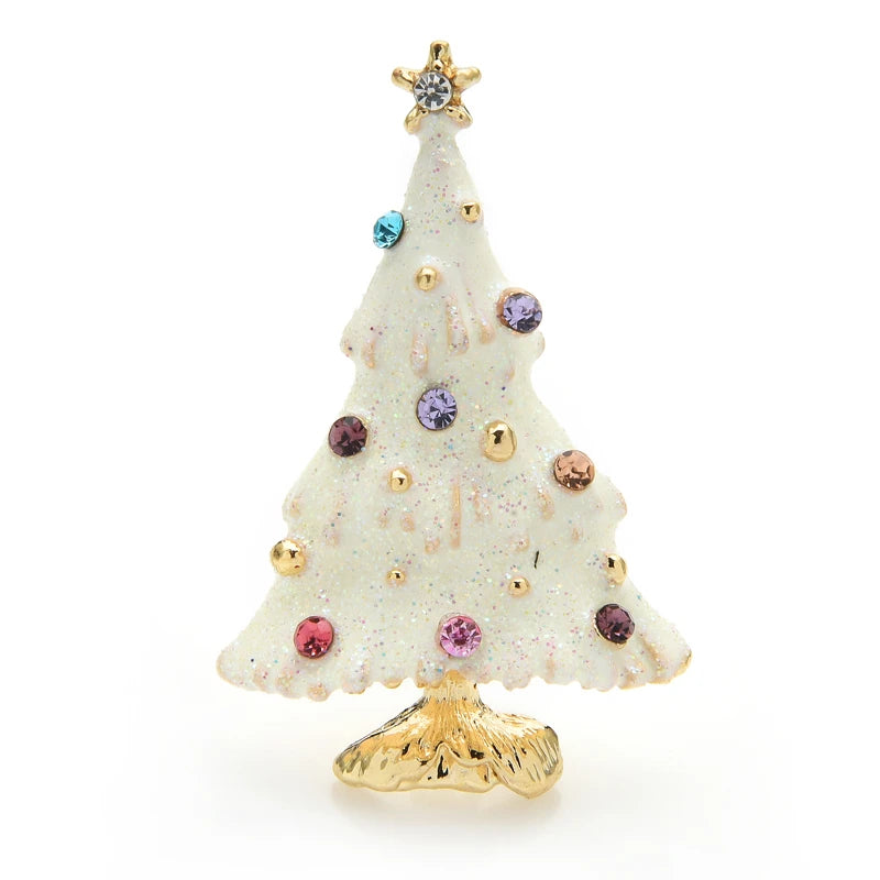 Glitter Enamel Christmas Tree Brooch