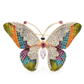 Multicolor Enamel Mosaic Butterfly Brooch