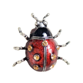 Red Enamel Beetle Brooch