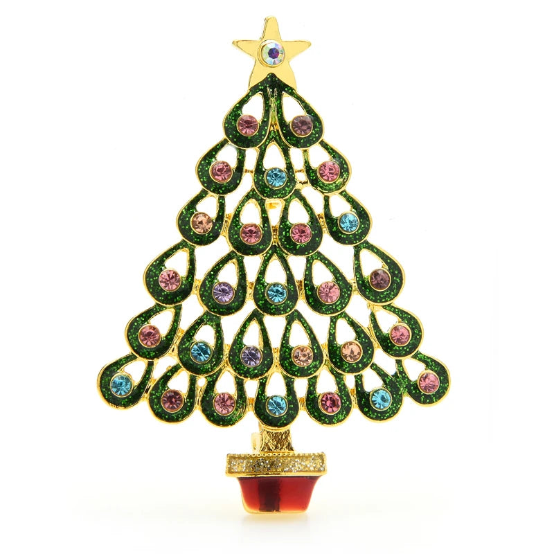 Teardrop Ornament Christmas Tree Brooch