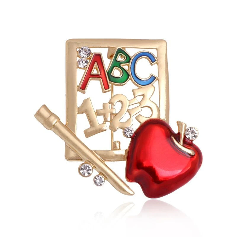 ABC School Board and Apple Brooch