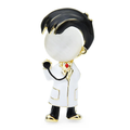 Enamel Doctor with Stethoscope Brooch