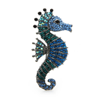 Rhinestone Seahorse Brooch