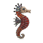 Rhinestone Seahorse Brooch