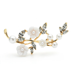 Acrylic Blossom and Pearl-Look Branch Brooch