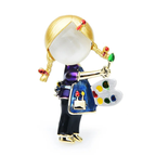 Enamel Artist with Palette Brooch