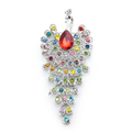 Jeweled Peacock Tail Brooch