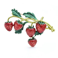 Red Strawberry Branch Brooch