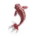 Red Rhinestone Koi Fish Brooch