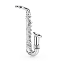 Jeweled Saxophone Brooch