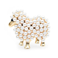 Pearl-Look Sheep Brooch