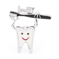 Smiling Tooth and Toothbrush Brooch