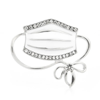 Enamel Face Mask with Bow Brooch