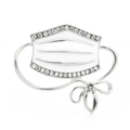 Enamel Face Mask with Bow Brooch