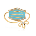 Enamel Face Mask with Bow Brooch