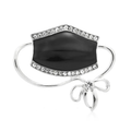 Enamel Face Mask with Bow Brooch