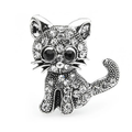 Vintage Jeweled Kitten Brooch