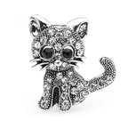 Vintage Jeweled Kitten Brooch