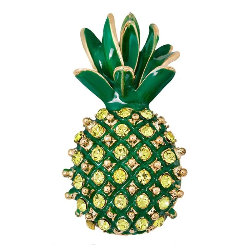 Green Jeweled Pineapple Brooch