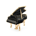 Black Enamel Grand Piano Brooch