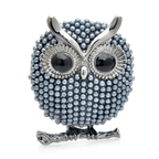 Pearl-Look Owl on Branch Brooch
