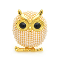 Pearl-Look Owl on Branch Brooch