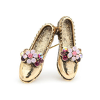 Vintage Floral Ballet Shoes Brooch