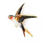 Colorful Enamel Flying Swallow Brooch