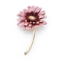 Pink Enamel Daisy Stem Brooch