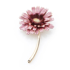 Pink Enamel Daisy Stem Brooch