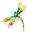 Green Enamel Jeweled Dragonfly Brooch