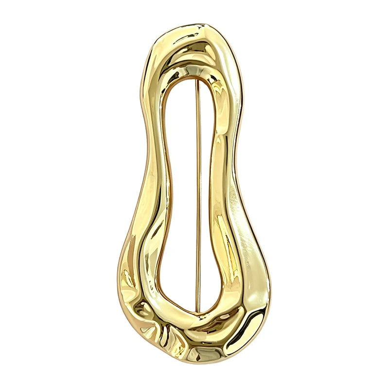 Broche goutte d'eau ajourée polie