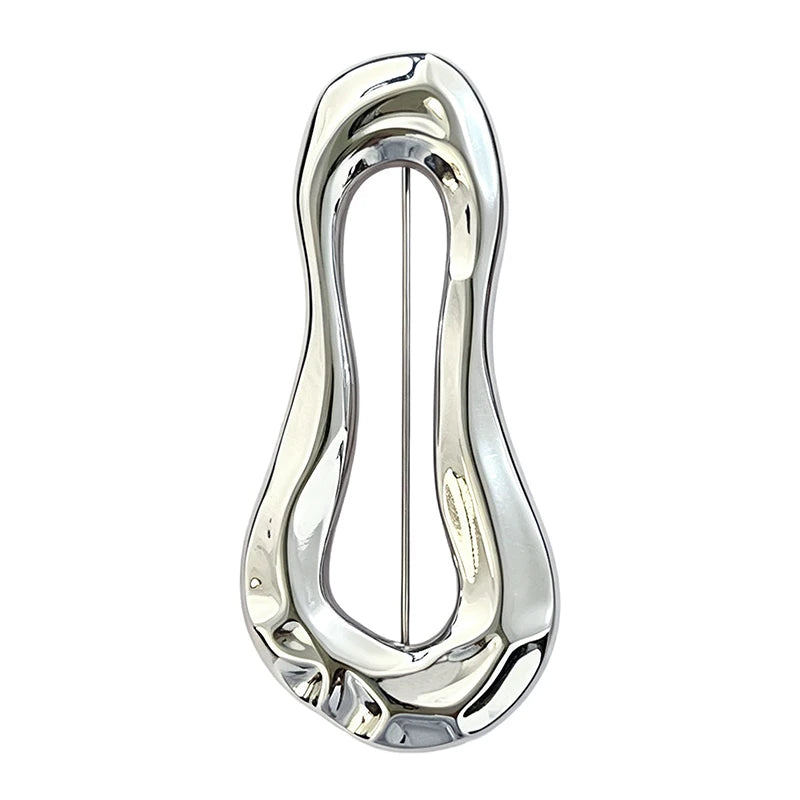 Polished Openwork Waterdrop Brooch
