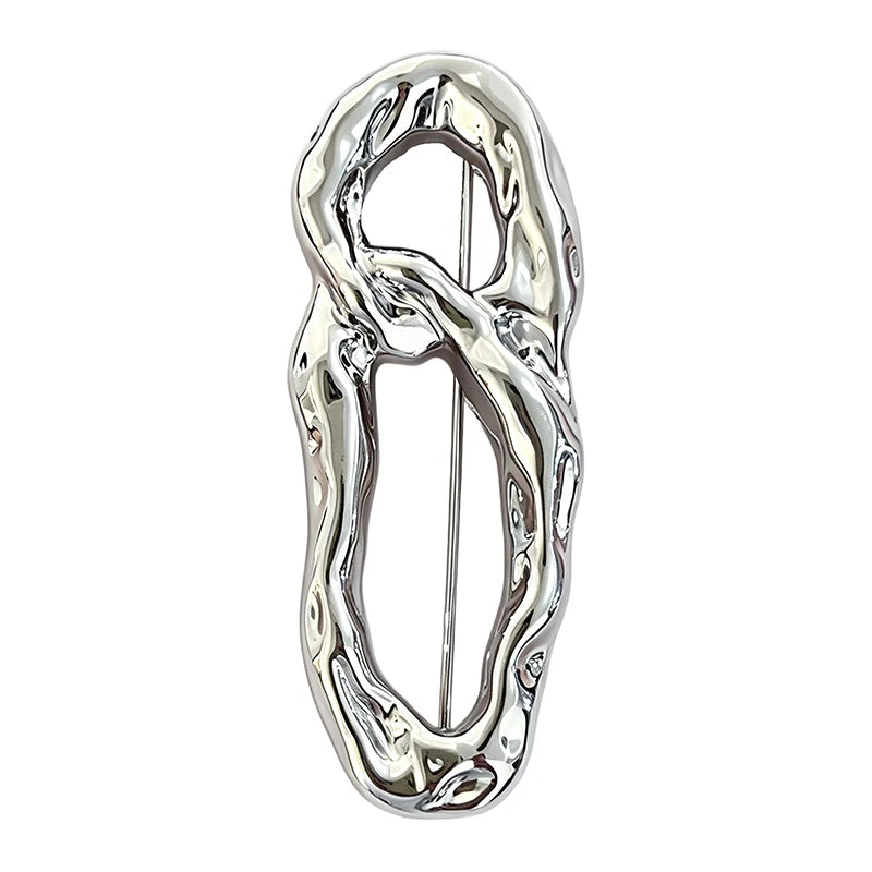 Textured Openwork Figure Eight Brooch