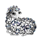 Vintage Openwork Jeweled Ram Brooch