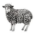 Vintage Textured Standing Sheep Brooch
