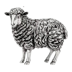 Vintage Textured Standing Sheep Brooch