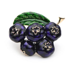 Purple Enamel Blueberry Cluster Brooch